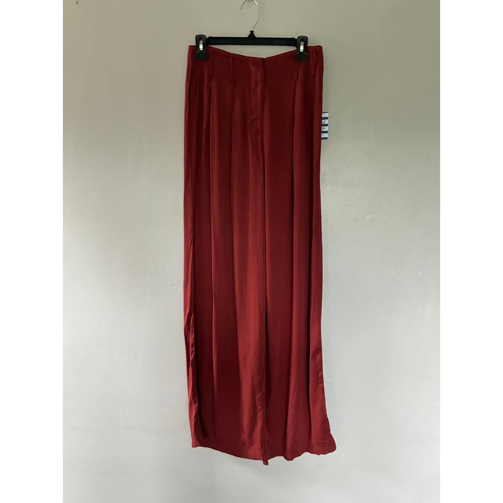 Forever21 Contemporary RustRed Wide Leg HighWaist Rayon Pants Dark Academia Fall
